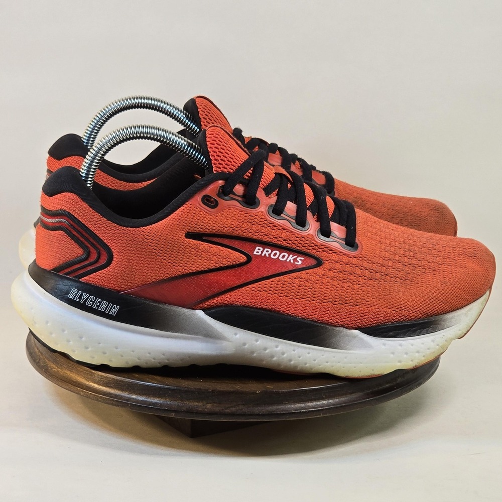 Brooks Glycerin 21‎ Shoes Mens Size 8 Orange Black Running Sneakers DNA Loft